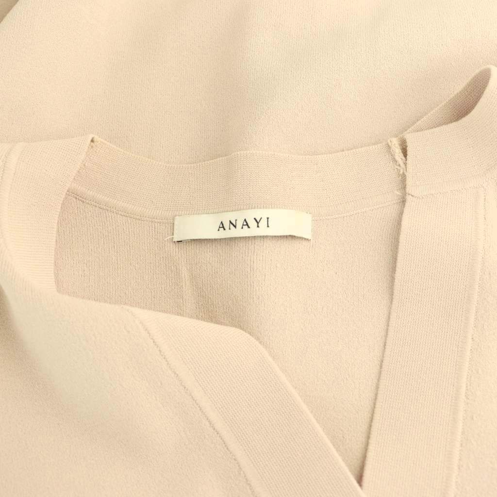 アナイ ANAYI 23AW ビジュー釦キーネック カーディガン ニット 38