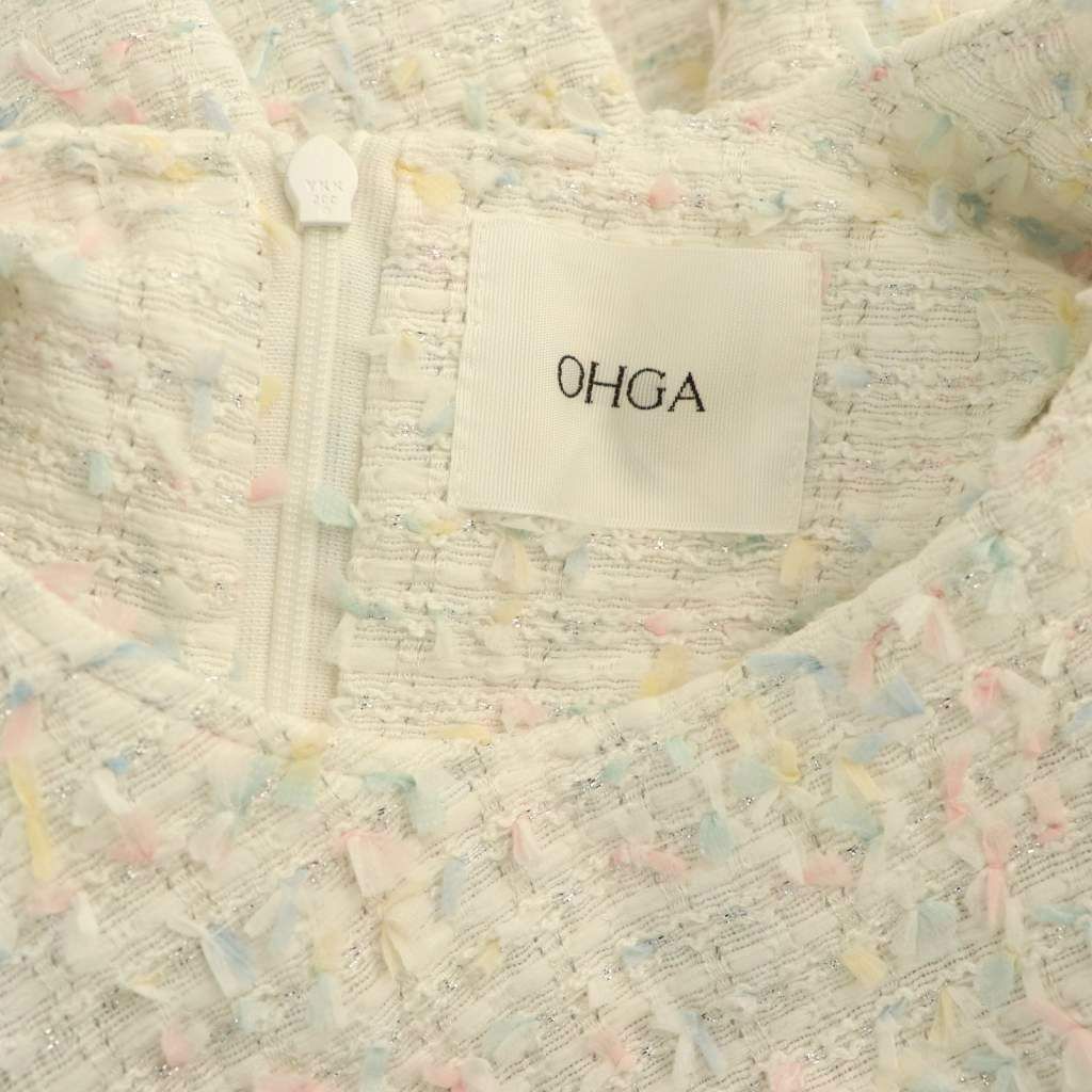 オーガ OHGA ミックスツイード パターンブラウス カットソー F