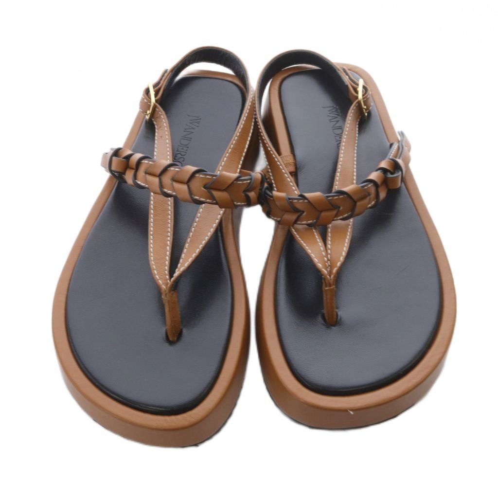 レザートングフラットサンダル