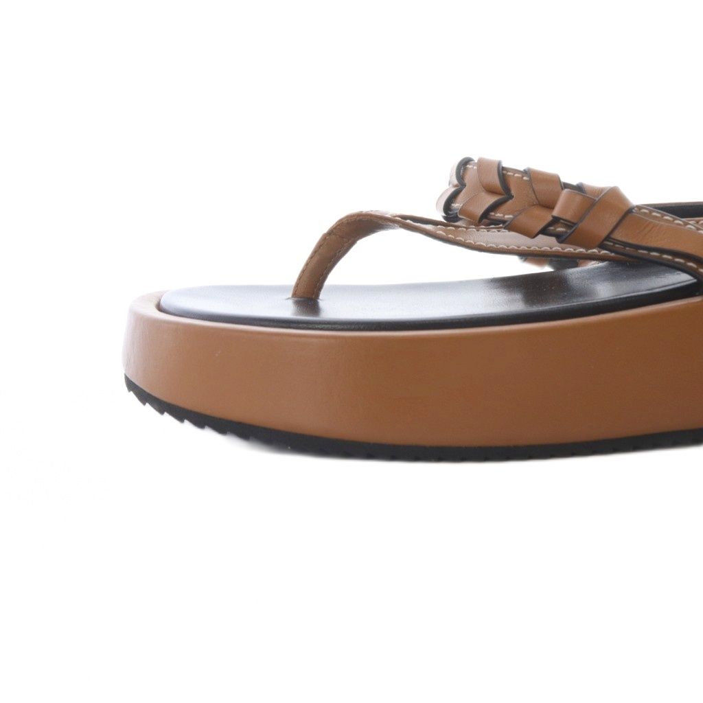 レザートングフラットサンダル