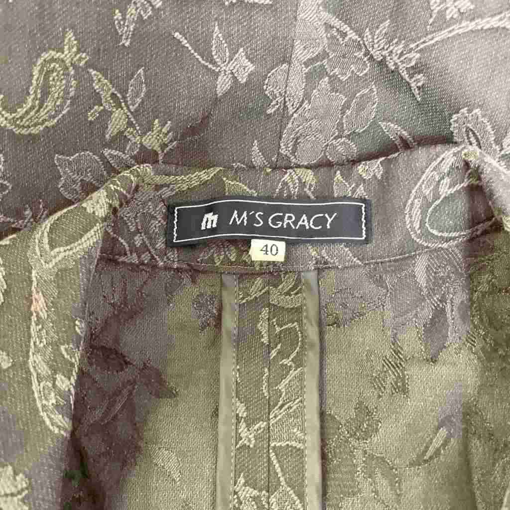 M's Gracy エムズグレイシー花柄 テーラードジャケット 42XL エムズグレイシー M'S GRACY 花柄 テーラードジャケット フリル 2B 40