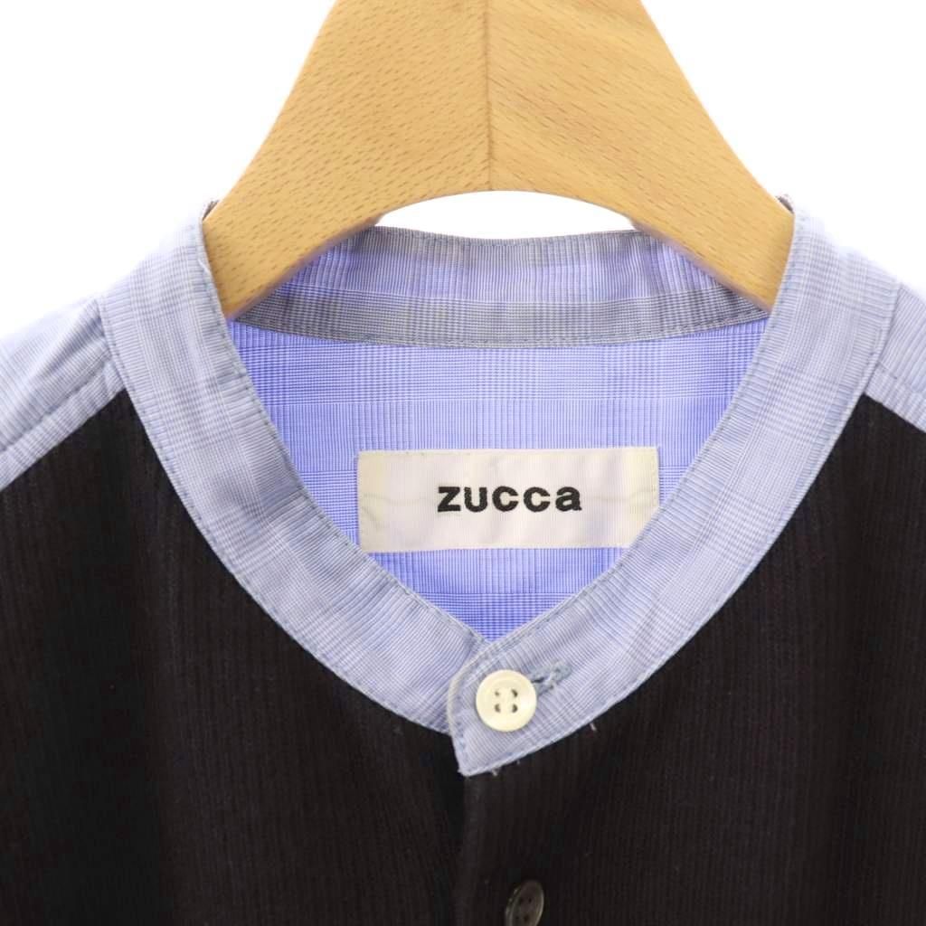 ズッカ zucca シャツドッキングワンピース M ブルー ダークネイビー