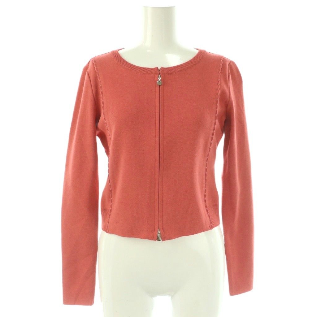 ルネ Rene ジップアップ ニットカーディガン 薄手 34 ピンク /NR □OS