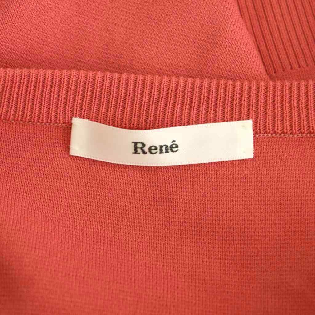 ルネ Rene ジップアップ ニットカーディガン 薄手 34 ピンク /NR □OS