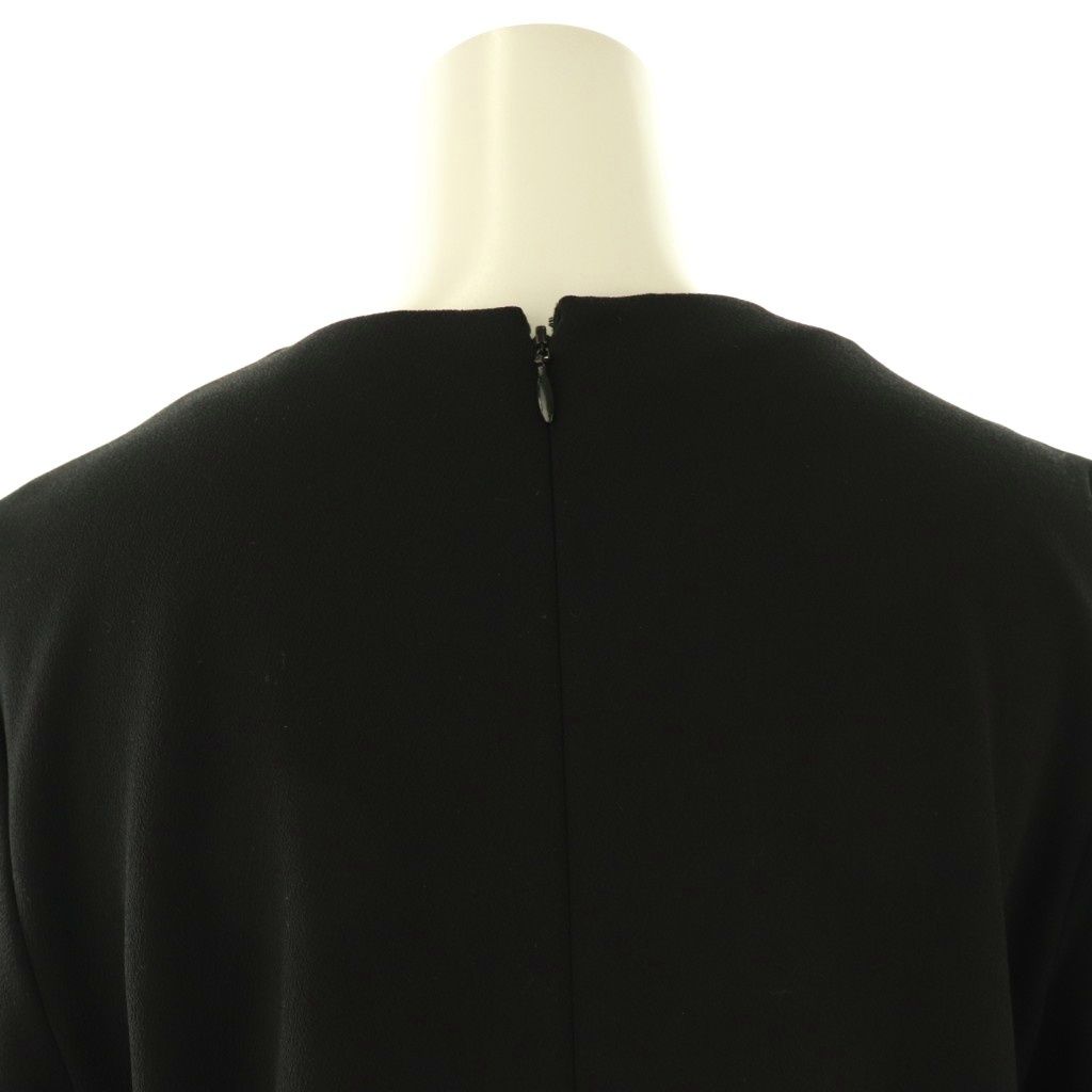 ヨーコチャン YOKO CHAN サックワンピース ひざ丈 七分袖 38 ブラック