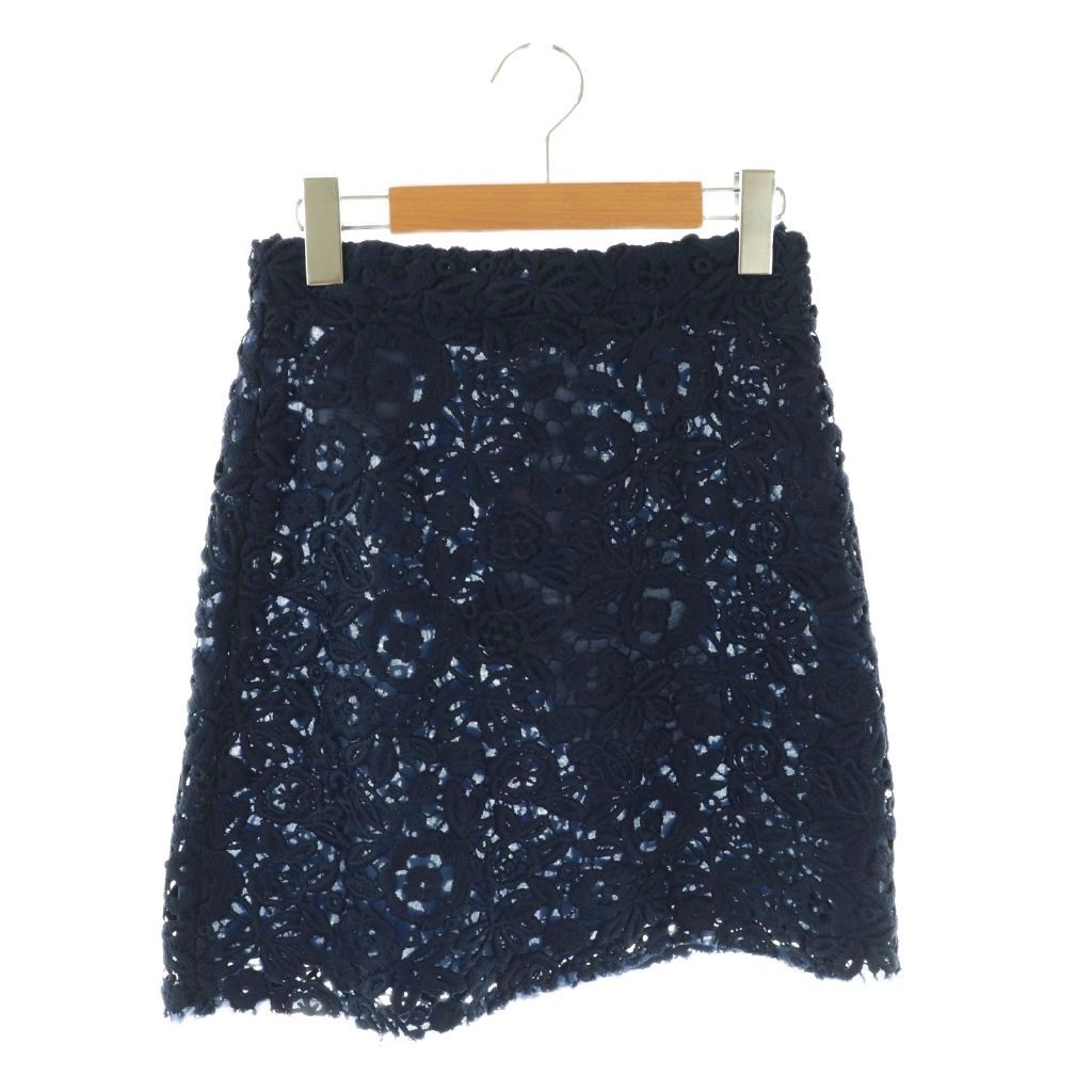 ミュウミュウ miumiu フラワー刺繍スカート 台形スカート ミニ 38