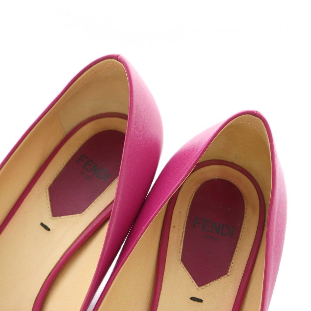 フェンディ FENDI パンプス ポインテッドトゥ 37 24.0cm マゼンタ