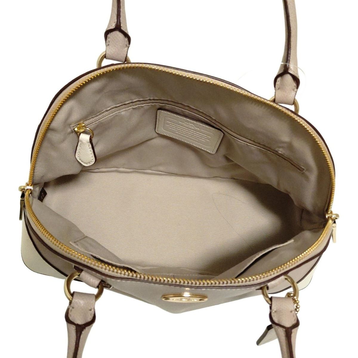  COACH コーチ ハンドバッグ コーラ ドーム サッチェル F 34491 ピンクベージュ×白 レザー ハンドバッグ バッグ