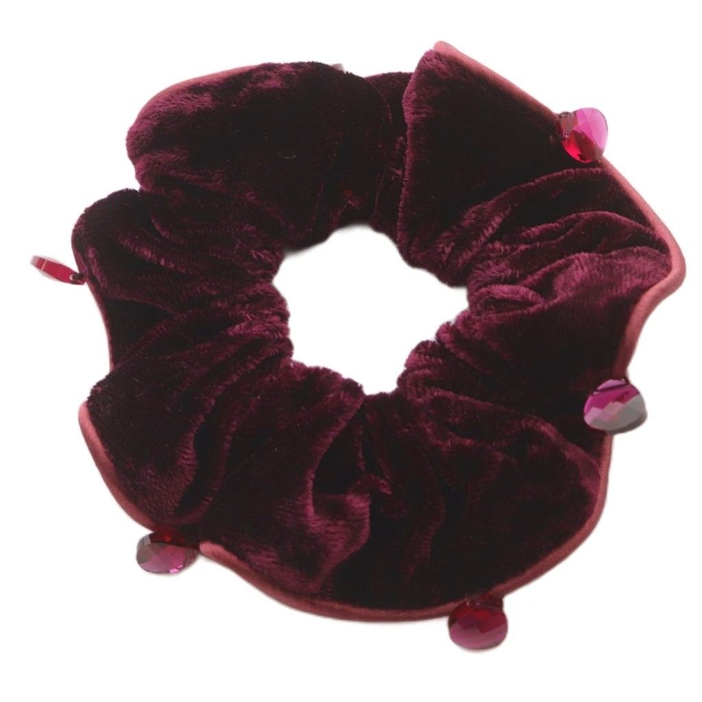 アレクサンドルドゥパリ Alexandre De Paris ベロアビジューシュシュ 紫 パープル