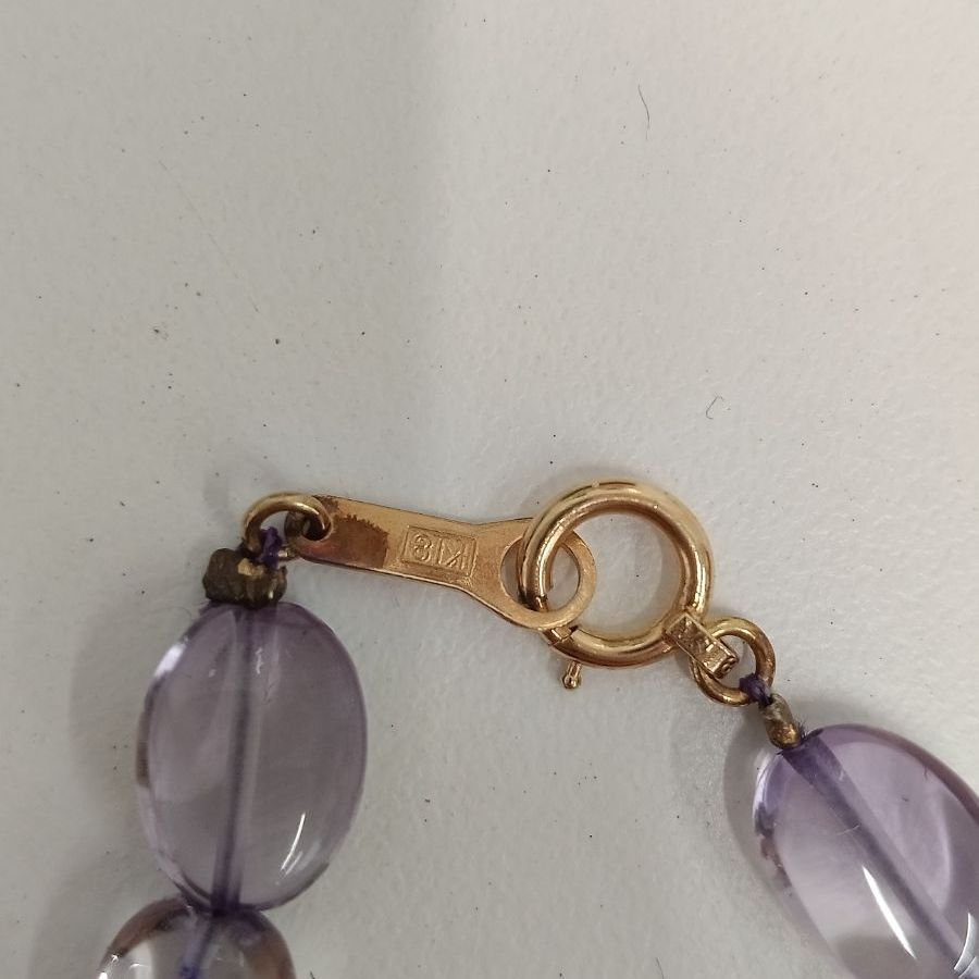 アメジスト ネックレス k 18 紫水晶