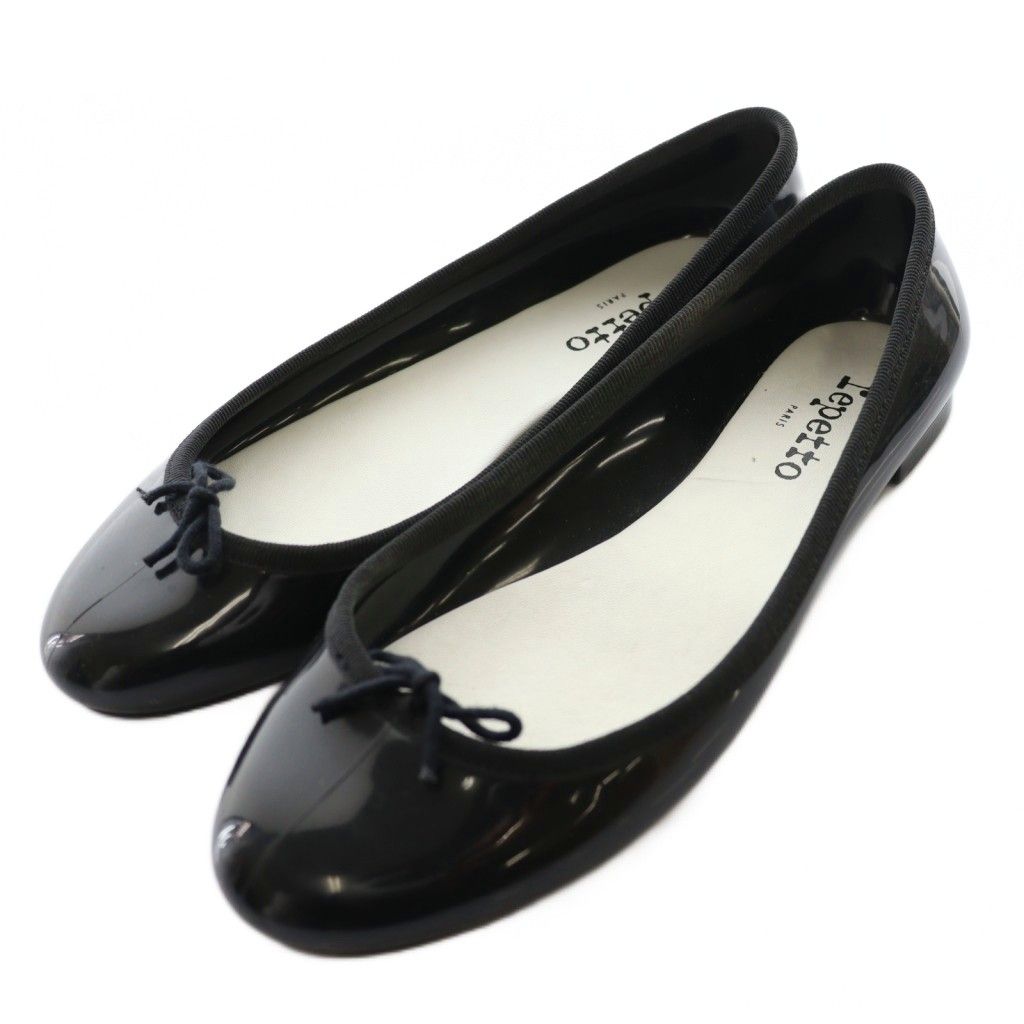 レペット Repetto バレエシューズ エナメル 38 黒 ブラック /SS □OS