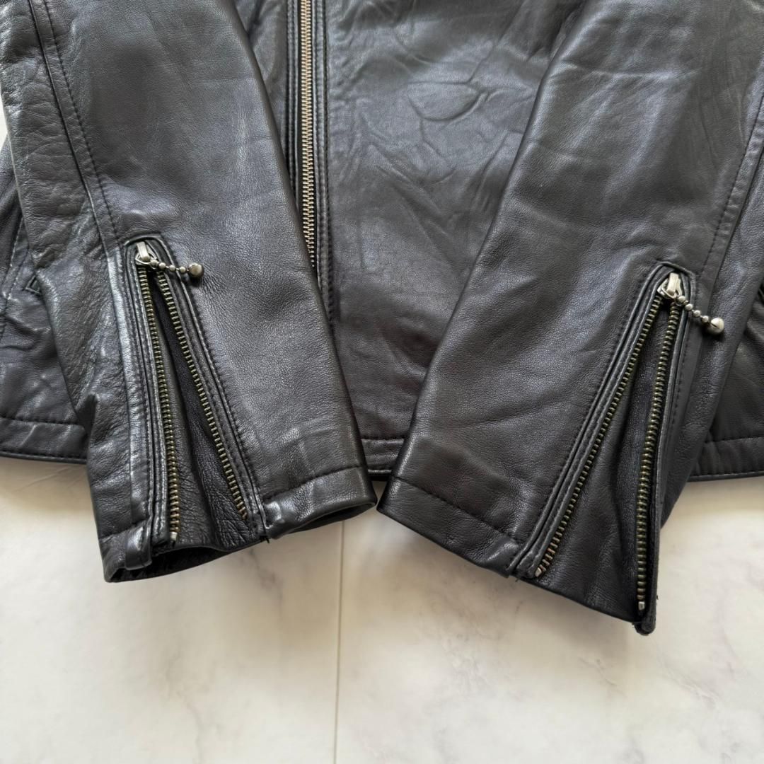 glamb 羊革 ダブルライダースジャケット ブラック 1 - メルカリ