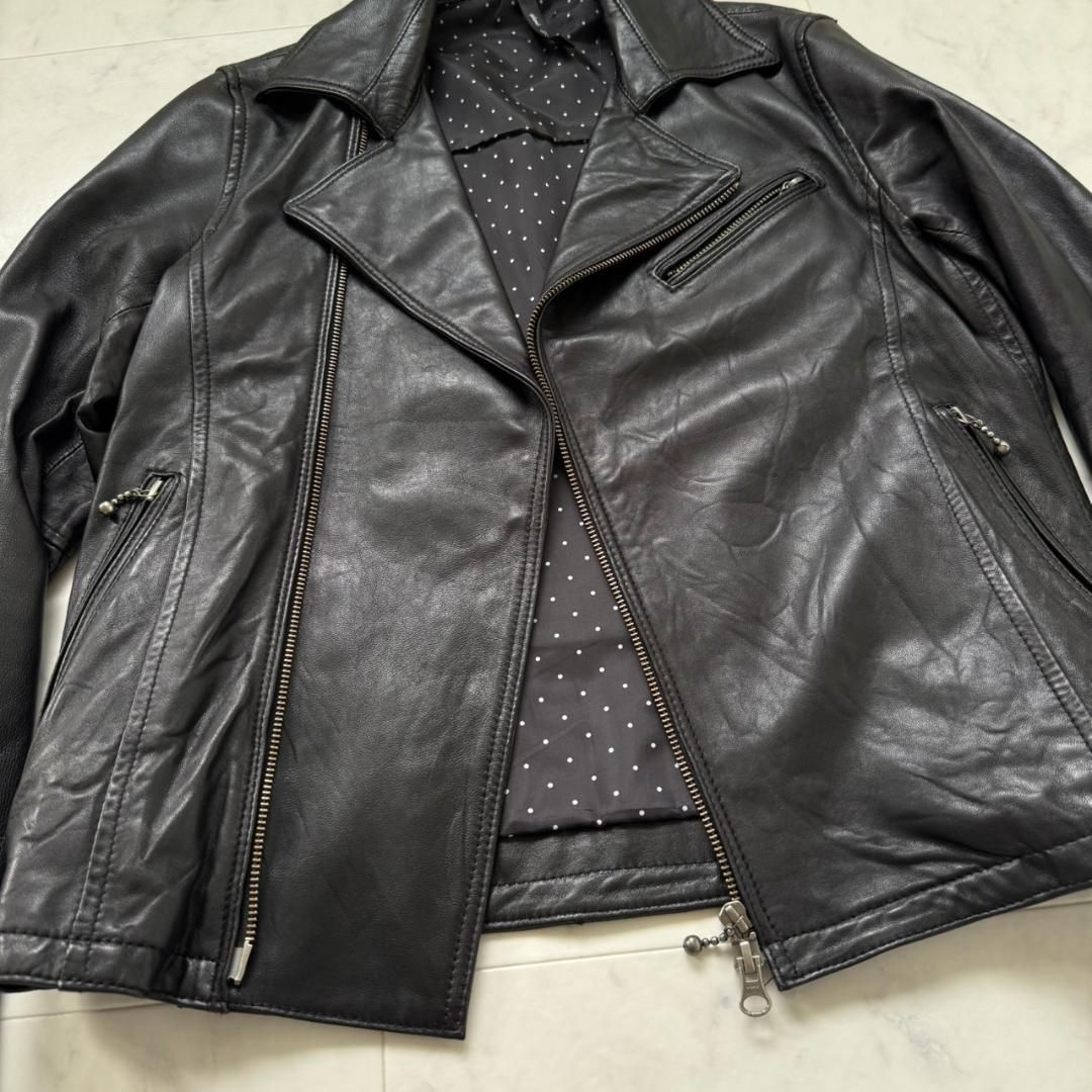 glamb ブラック ダブルライダースジャケット glamb 羊革 ダブルライダースジャケット ブラック 1 - メルカリ