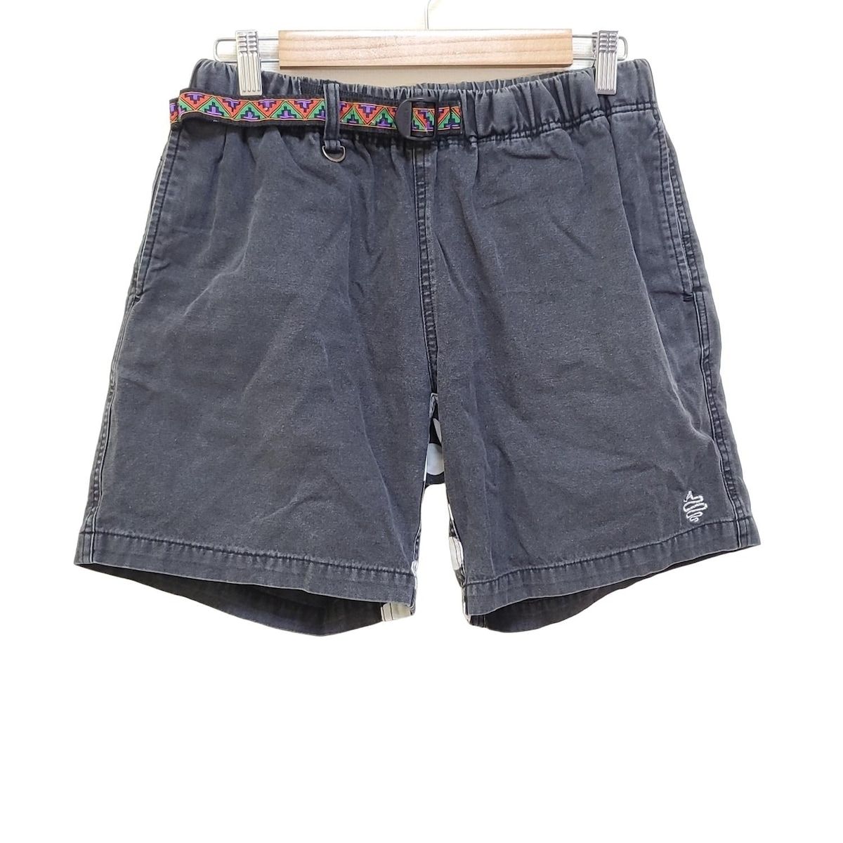 ALDIES アールディーズ ショートパンツ サイズM メンズ 黒×白 ウエストゴム ドット柄 ボーダー