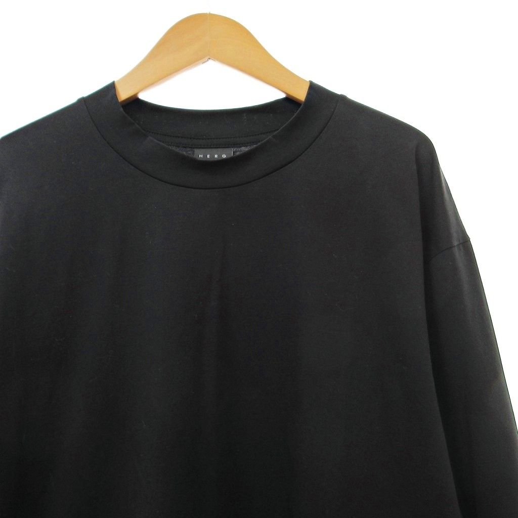 HERG1 エルグワン 美品 モックネック ロゴ刺繍 Tシャツ カットソー