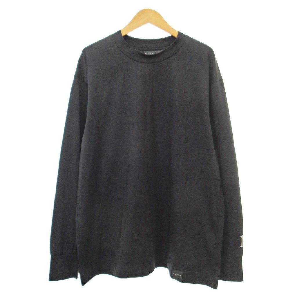 HERG1 エルグワン 美品 モックネック ロゴ刺繍 Tシャツ カットソー