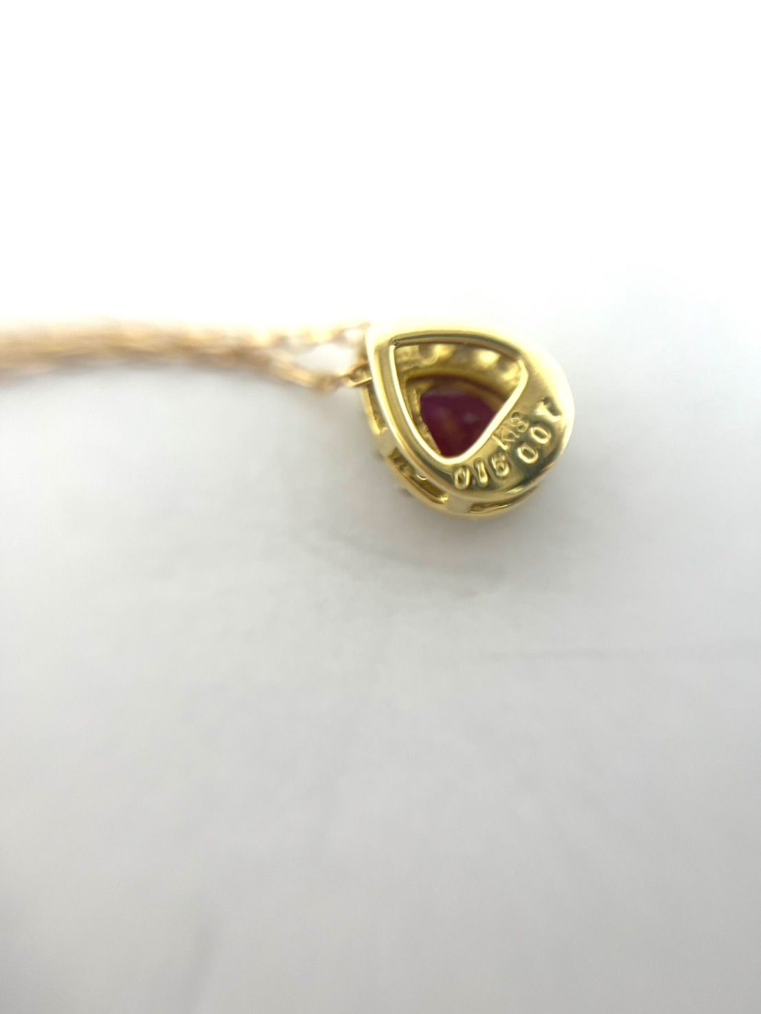 K 18 ルビー0.15 ダイヤモンド0.07 プチネックレス
