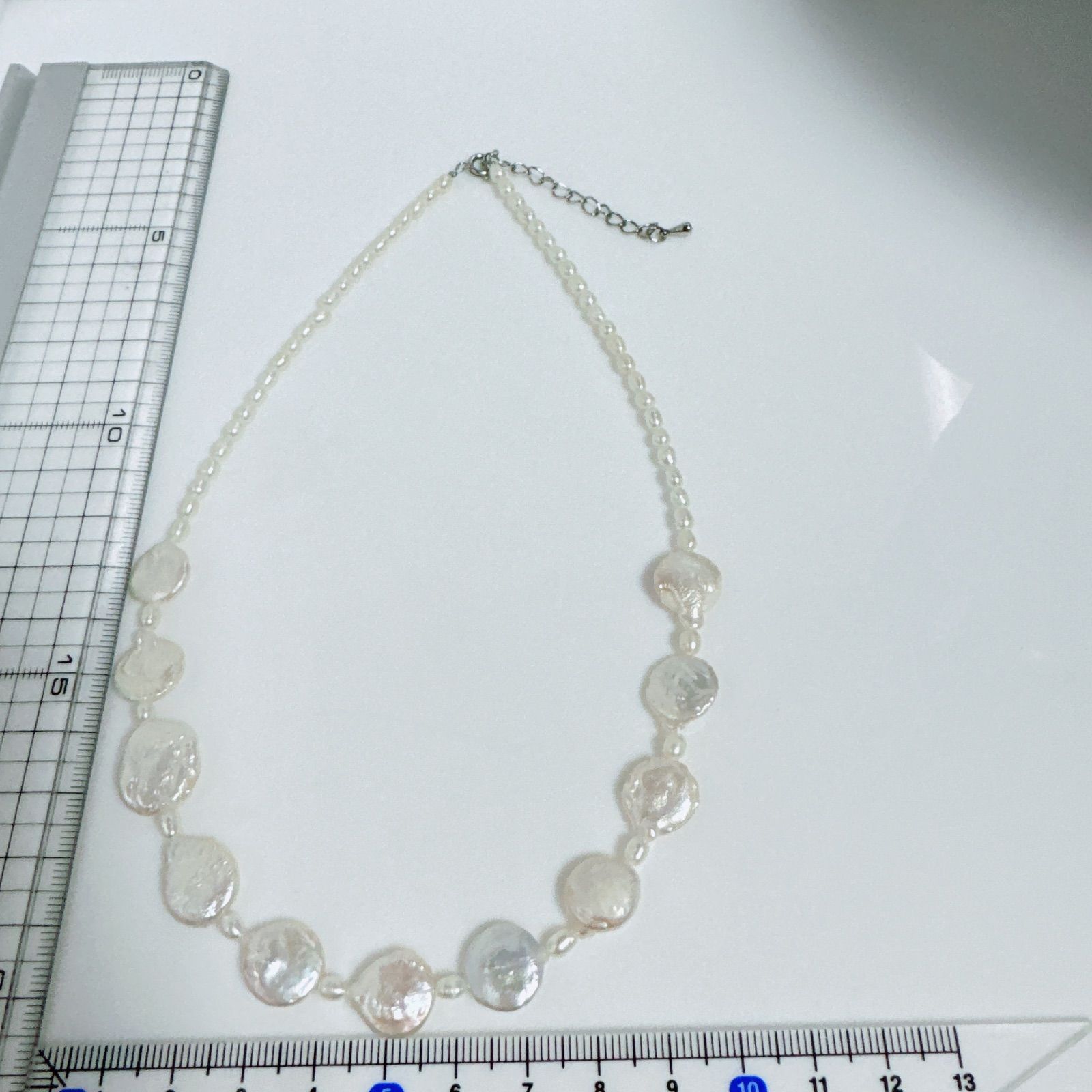 コインパールネックレス 淡水コインパールネックレス NO25-2531 - メルカリ