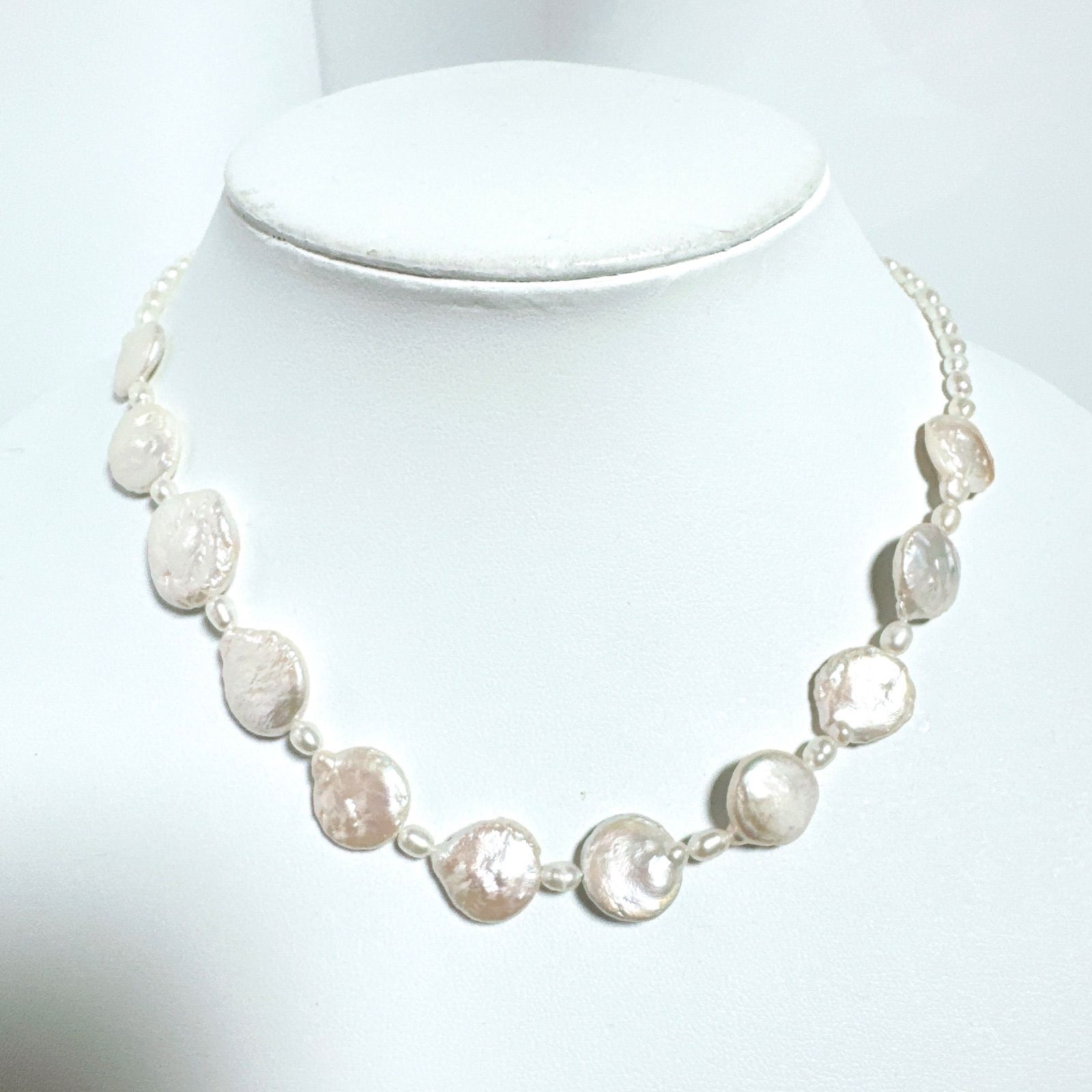 コインパールネックレス 淡水コインパールネックレス NO25-2531 - メルカリ