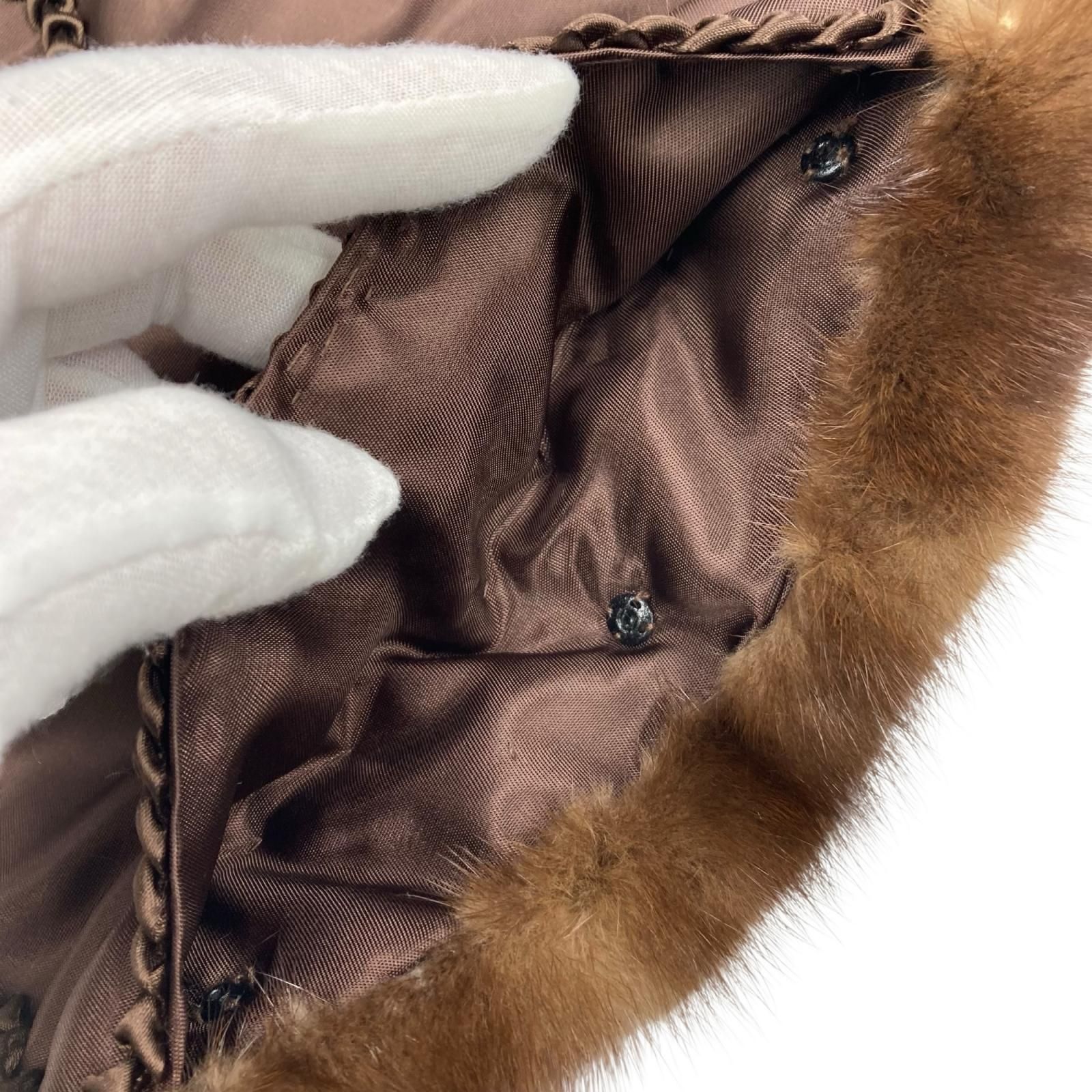 SAGA MINK サガミンク ブラウン デミバフミンク M ストール ショール