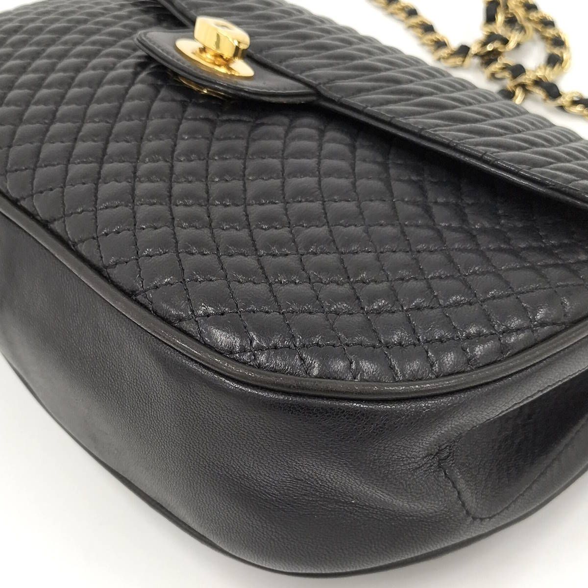 BALLY チェーンショルダーバッグ レザー ブラック ショップ バリー