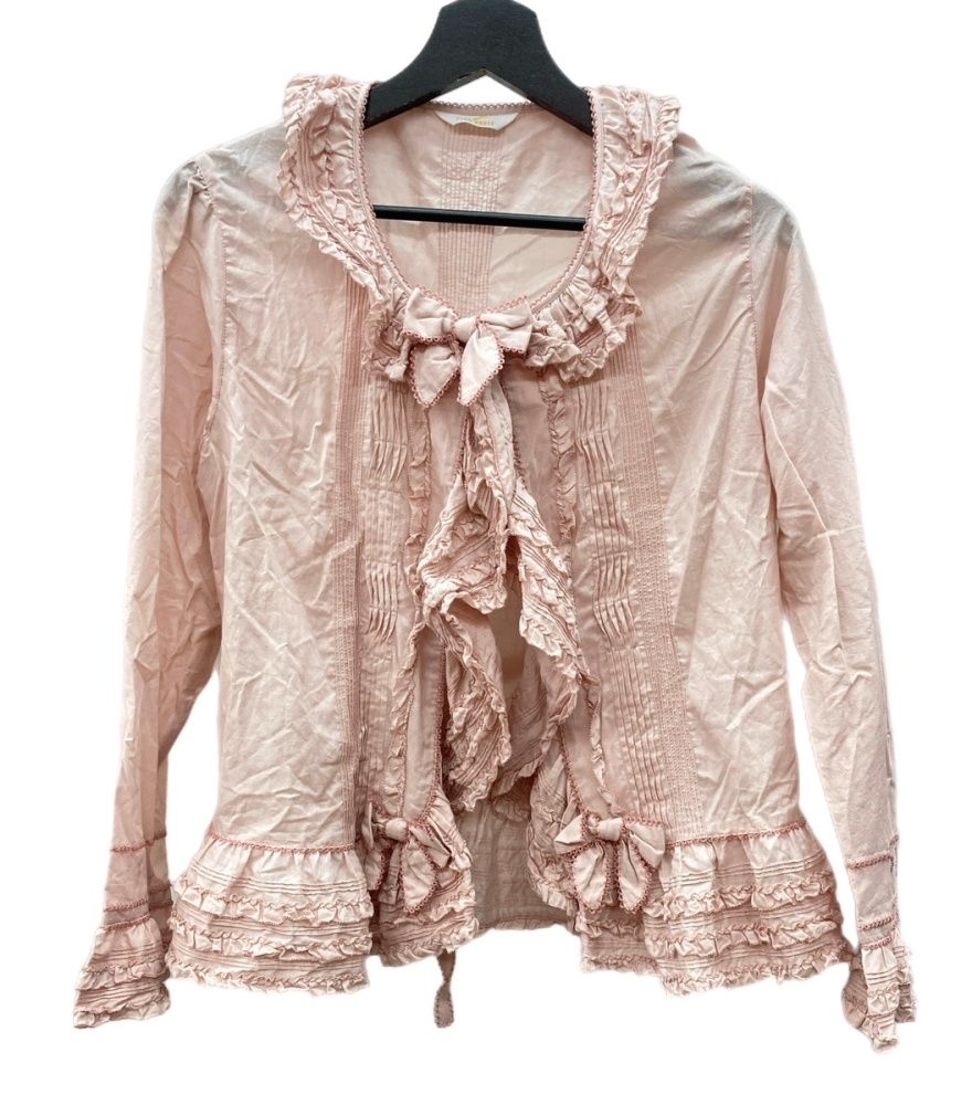 ピンクハウス PINK HOUSE リボンモチーフ ローンオーバー ブラウス