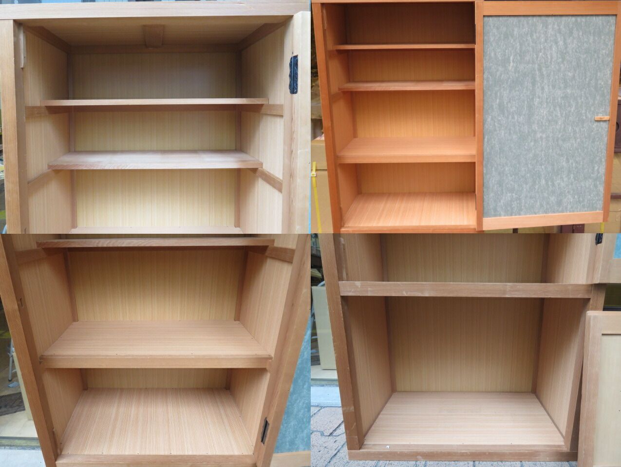 十二月◇特売品） 国産杉 網代戸 道具箱 置水屋 USED〈税込・送料込み