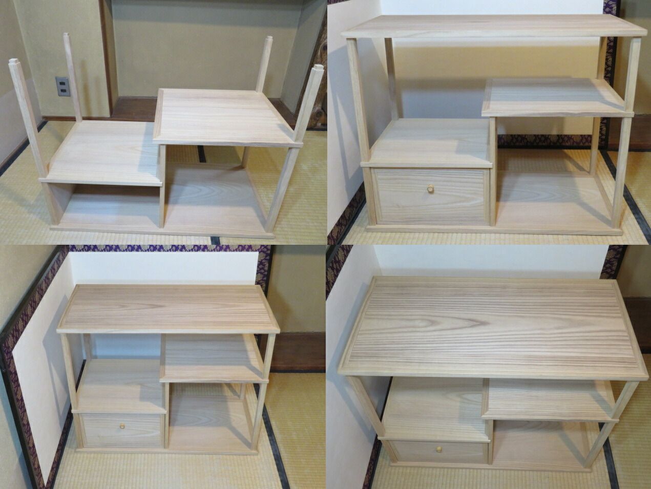 十二月◇特売品）志野棚 桐木地 利休袋棚 新型組立式 茶道具【税込