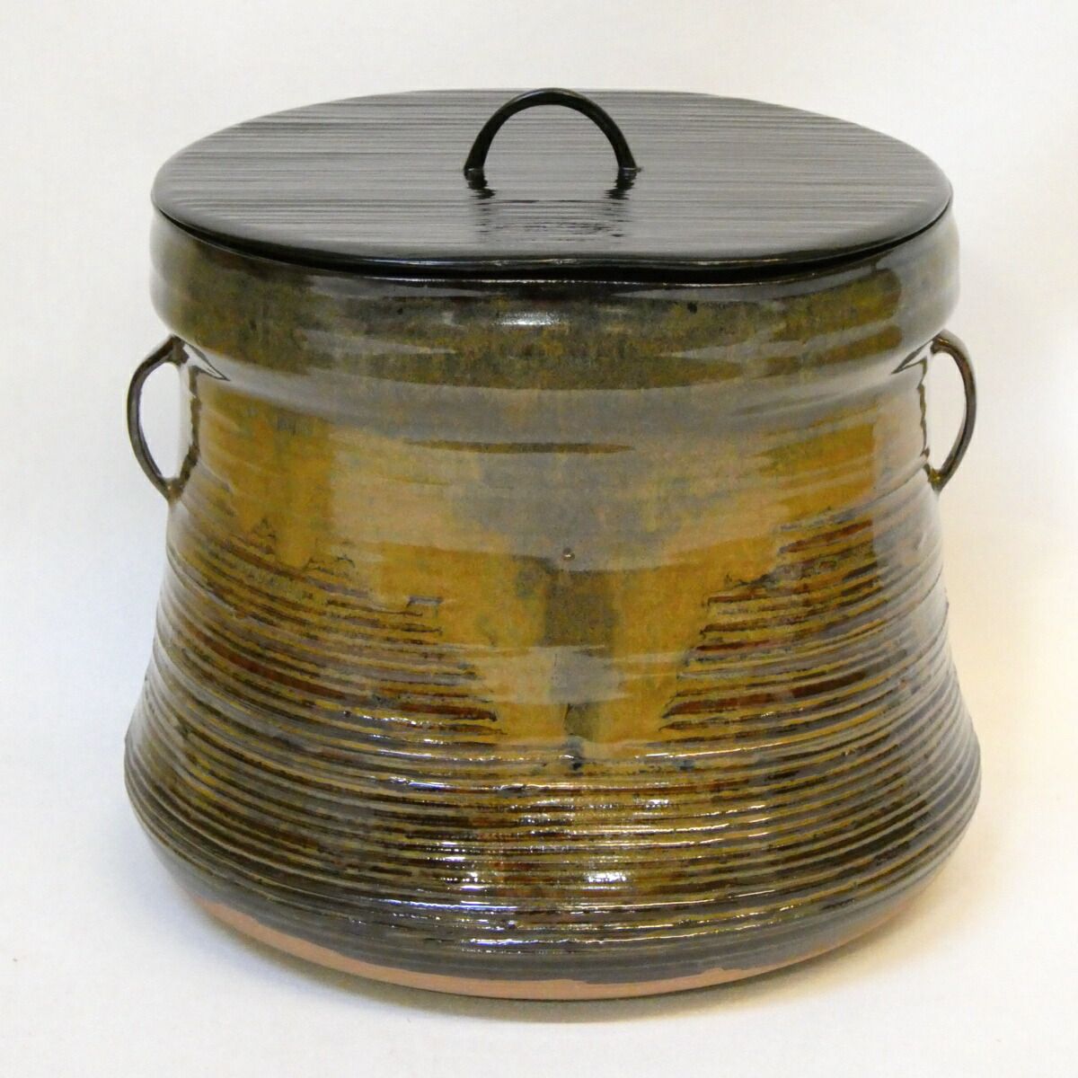 鈴木表朔作塗蓋添え 十四代 亀井味楽 別作 高取焼 耳付 水指 上作 茶道具