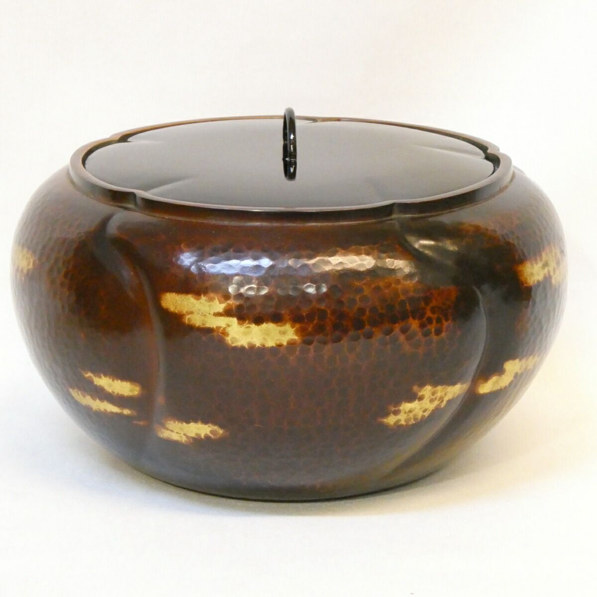 堀内宗完（兼中斎）宗匠箱 花押】一政堂 伊藤政治作 唐銅 捻梅 平水指