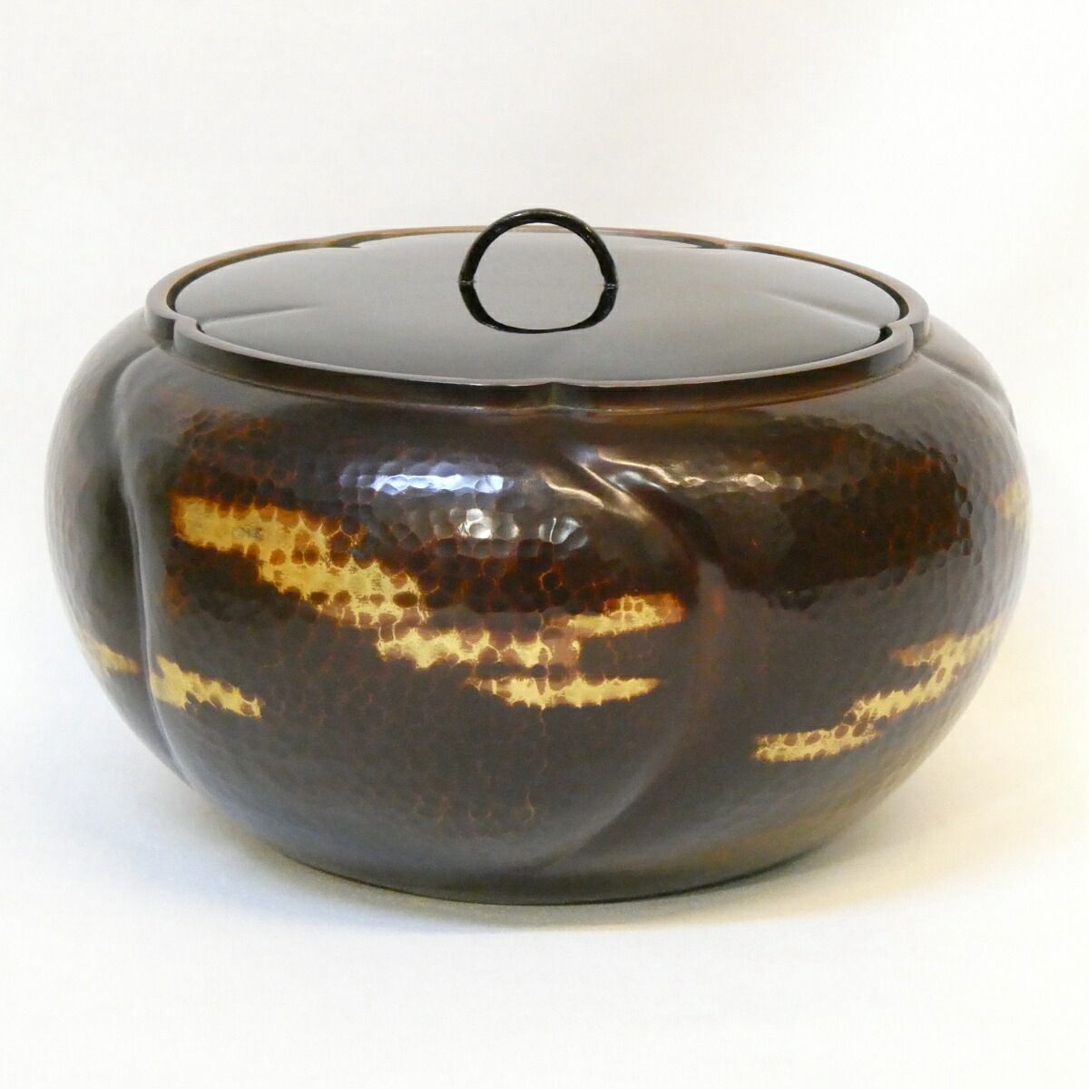 堀内宗完（兼中斎）宗匠箱 花押】一政堂 伊藤政治作 唐銅 捻梅 平水指