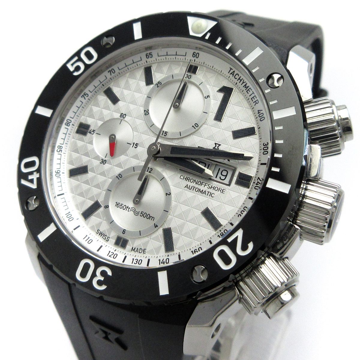 エドックス EDOX クロノオフショア1 オートマチック メンズ クロノグラフ 01114 シルバー 時計 自動巻き 保証書 箱