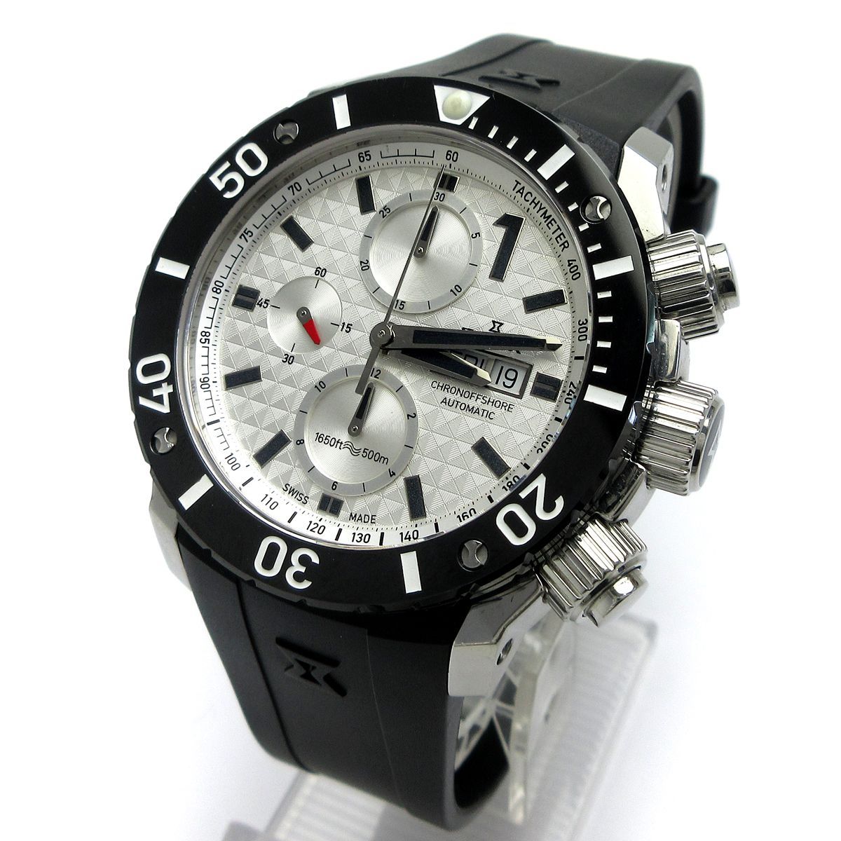 エドックス EDOX クロノオフショア1 オートマチック メンズ クロノグラフ 01114 シルバー 時計 自動巻き 保証書 箱