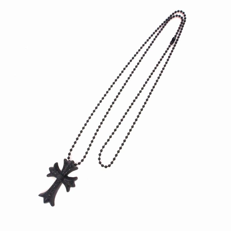 新色新品未使用 クロムハーツ シリコンネックレス ブラック グリッターラメ グク クロムハーツ CHROME HEARTS RUBBER CH CRS SML ラメ シリコン