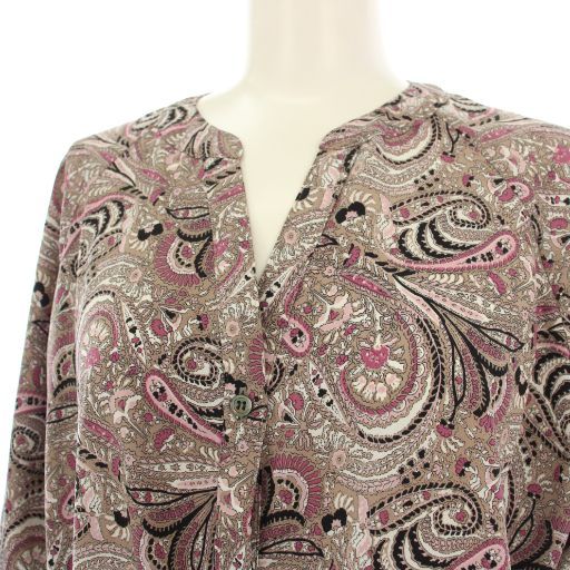 ソージュ SOEJU ペイズリー柄ワンピース 長袖 ミモレ丈 ロング F ピンク S-00-OP-003 TK テーパード 秋コーデ