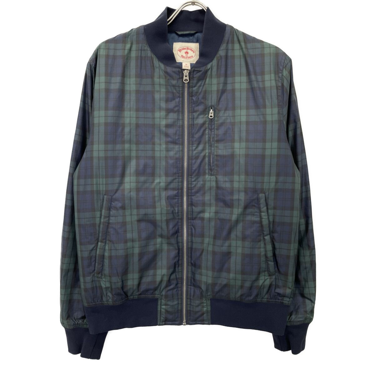 BROOKS BROTHERS Thermore 中綿ジャケット MA-1型 M Brooks Brothers ブルックスブラザーズ ﾈｲﾋﾞｰ Thermore ﾀｰﾀﾝﾁｪｯｸ MA-1