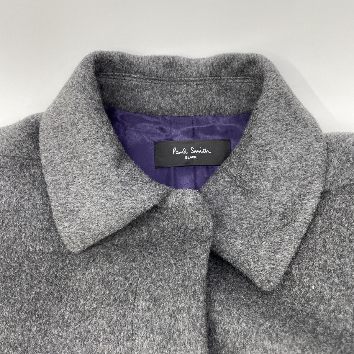 PaulSmith ポールスミス ﾁｬｺｰﾙ×ｸﾞﾚｰ ｳｰﾙ100 ｽﾃﾝｶﾗｰｺｰﾄ 38 - メルカリ