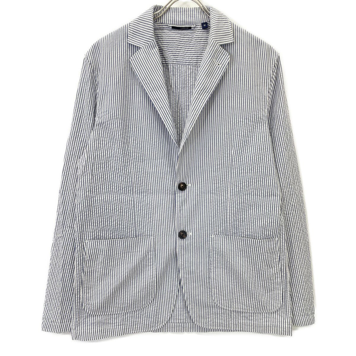 LARDINI ラルディーニ JVAMAJ ﾈｲﾋﾞｰ×ﾎﾜｲﾄ ｽﾄﾗｲﾌﾟ ｼﾞｬｹｯﾄ M - メルカリ