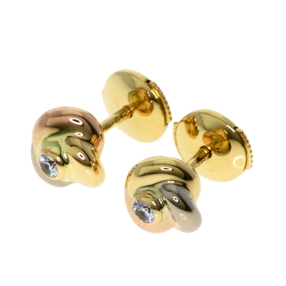 CARTIER カルティエ トリニティ ダイヤモンド ピアス K 18 YG PG WG レディース