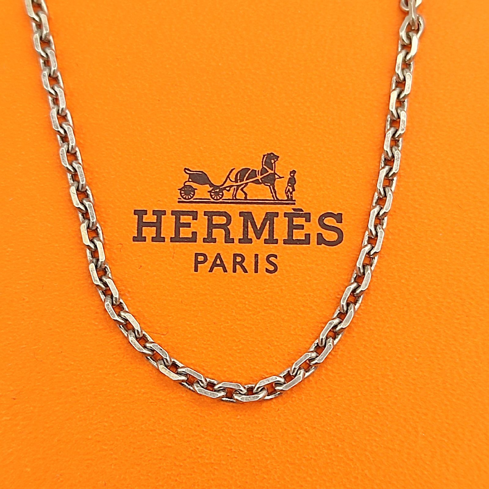 美品】Hermes エルメス チェーンネックレス シルバー925 50