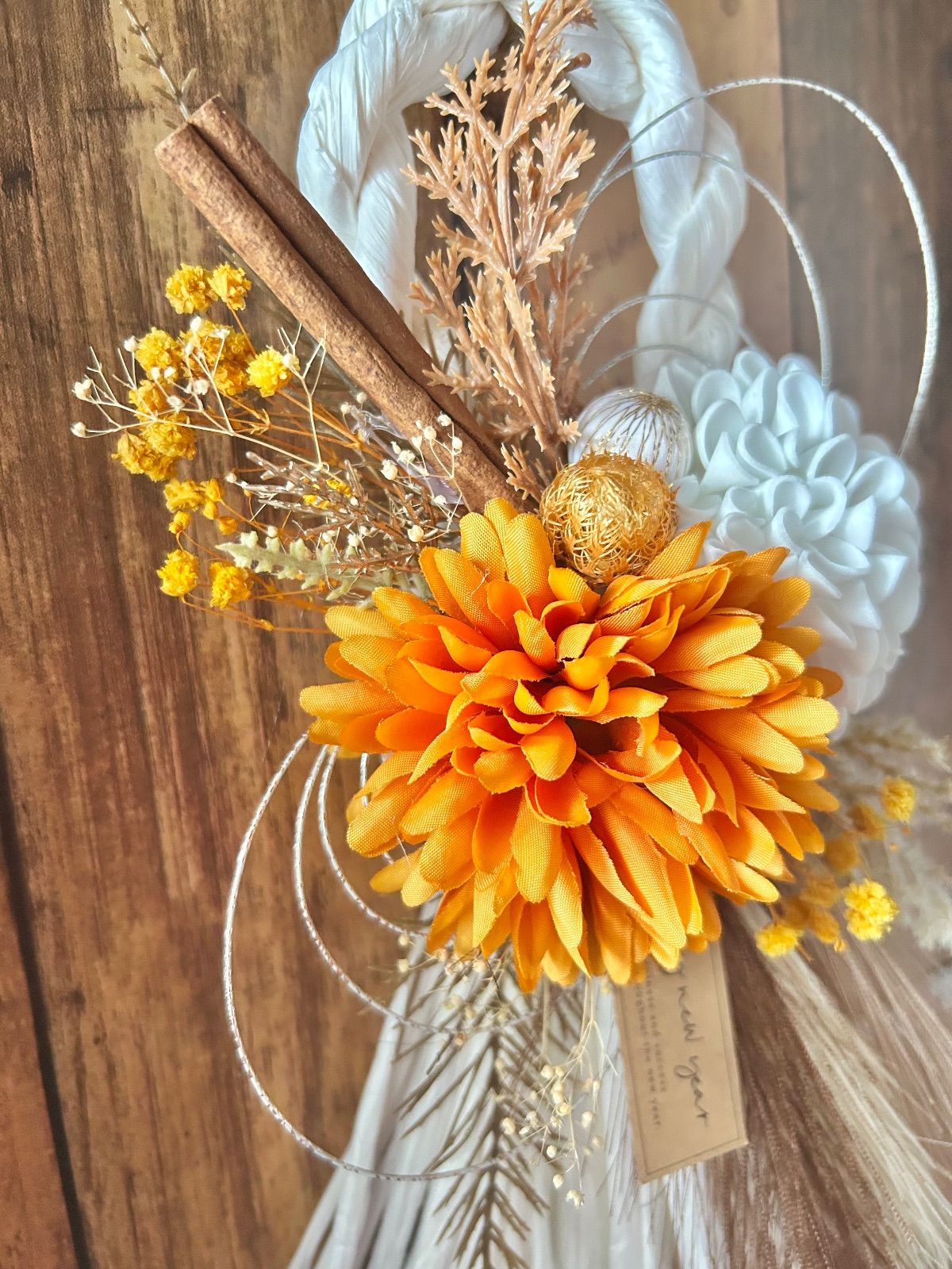 7-263 しめ縄リース しめ縄飾り お正月リース お正月飾り 門扉