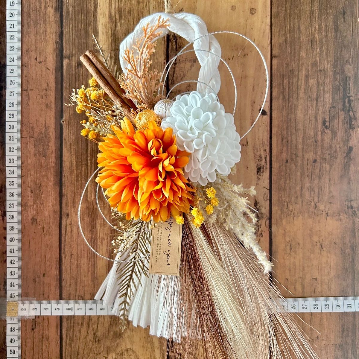 7-263 しめ縄リース しめ縄飾り お正月リース お正月飾り 門扉