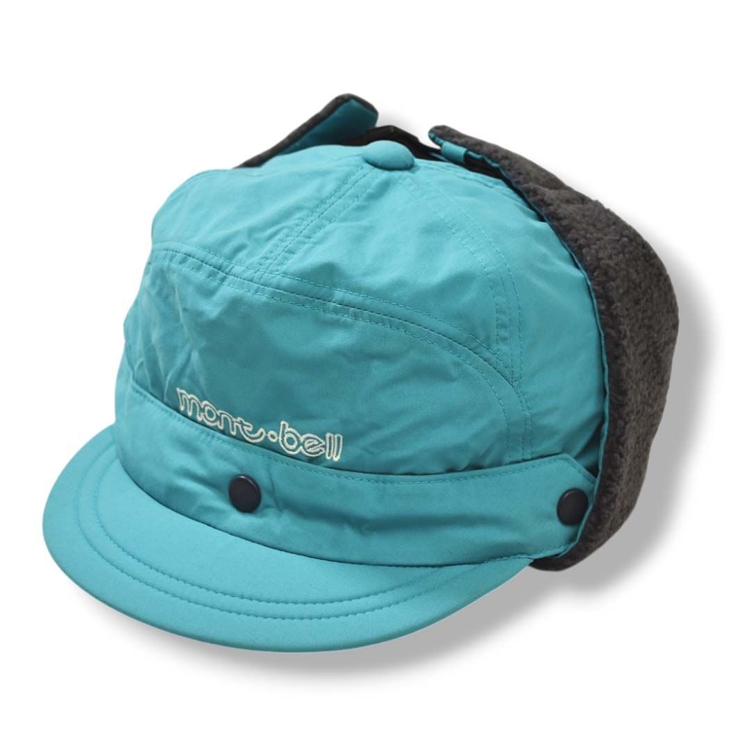 80 sヴィンテージ モンベル montbell ノースポールキャップ 耳当て付き アウトドア 帽子 スポーツ カジュアル 普段使い キャンプ M エメラルドグリーン メンズ レディース ユニセックス 男女兼用