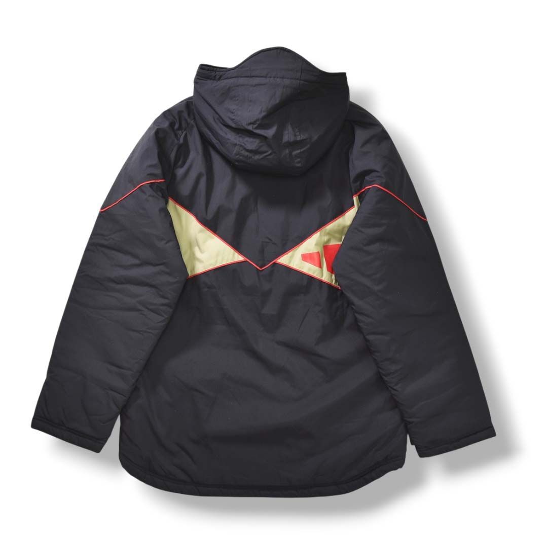 アディダス 中綿ジャケット ラグラン 刺繍 ラスタ L 黒 赤 緑 12952 極暖】 アディダス adidas 中綿 キルティング フーデット ウィンド