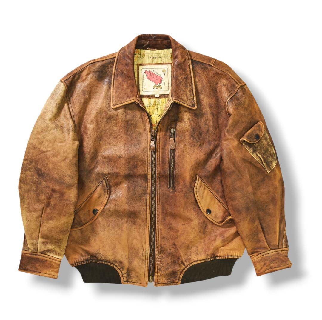 本革】 90s ヴィンテージ MUW CO CAMPEAGLE RVN 羊革 ラム レザー