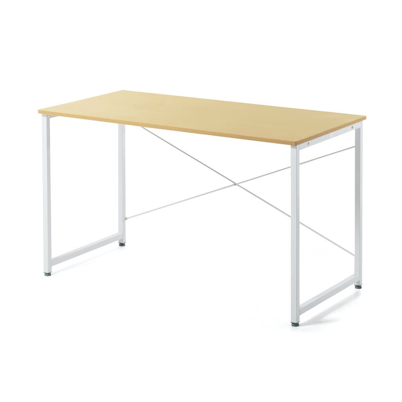 サンワダイレクト パソコンデスク 幅120×奥行60 cm モニターアーム対応 机 PCデスク 組立簡単 ライトブラウン 100-