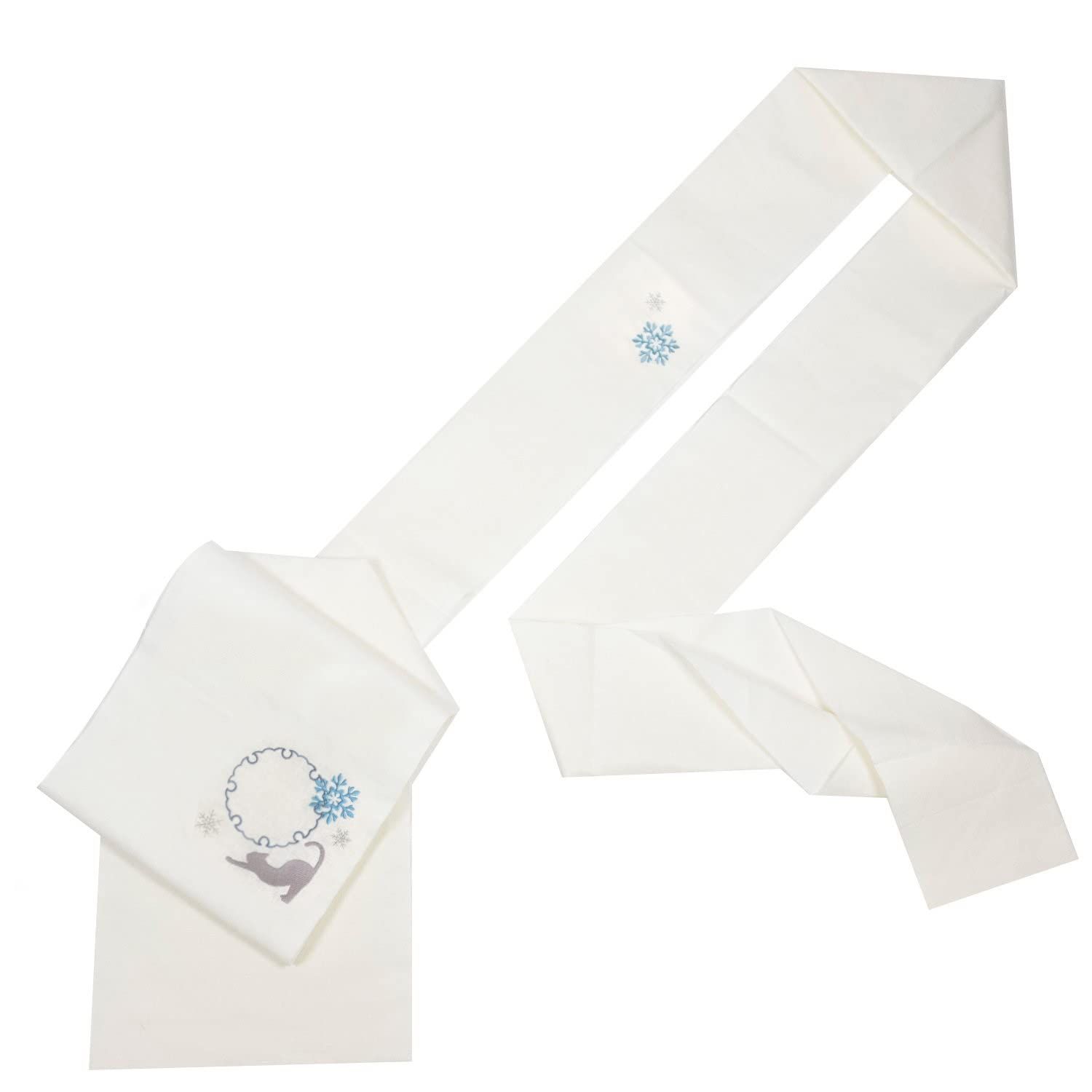 KYOETSU キョウエツ 帯 麻 八寸 名古屋帯 刺繍 レディース