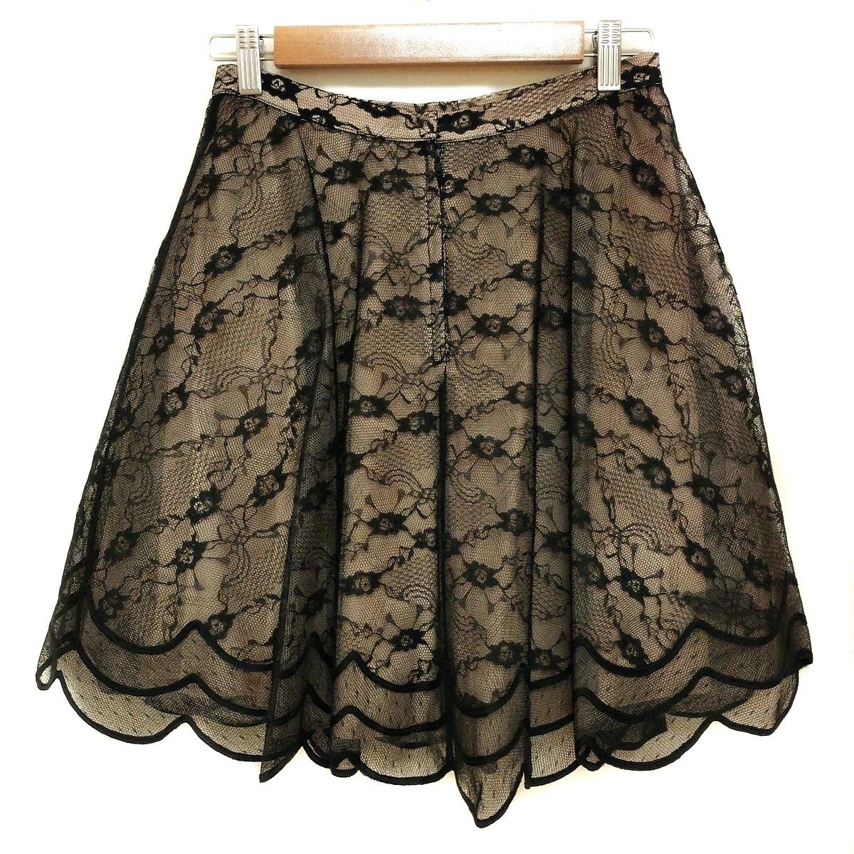RED レッドバレンチノ スカート サイズ40 M レディース - 黒×ピンクベージュ ひざ丈 チュール