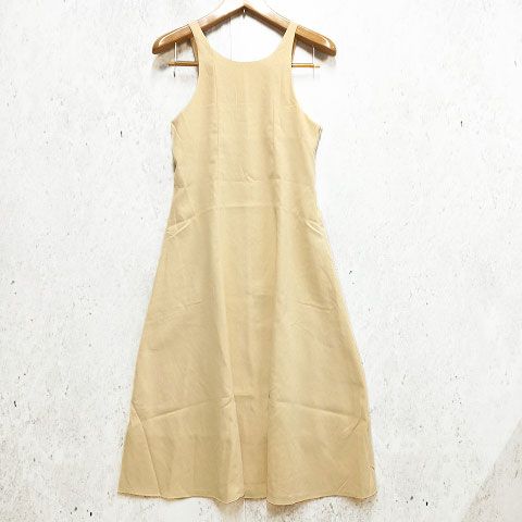 flower フラワー ワンピース ノースリーブ エプロン 無地 アイボリー Fサイズ 〇