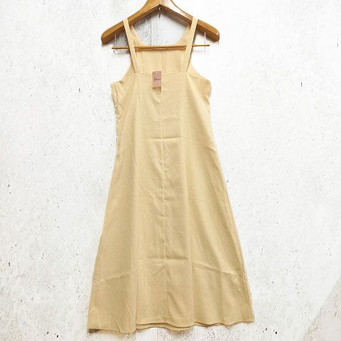 flower フラワー ワンピース ノースリーブ エプロン 無地 アイボリー Fサイズ 〇